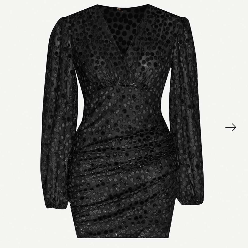 *NWT* Maje Reine Black Dotted Dress